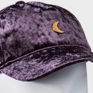 Purple Velour Baseball Cap w/Crescent Moon